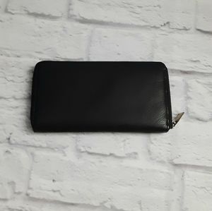 Lafayette collection black leather zip wallet